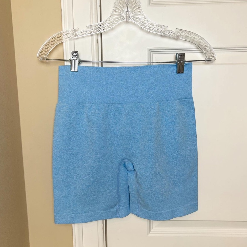 light blue biker shorts